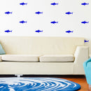 Set of 21 Vinyl Wall Art Decals - Shark Patterns - Each - Cool Adhesive Sticker Shapes For Boys Toddlers Teens Bedroom Playroom Living Room Home Apartment Decorations (3" x 7"; Black)   5