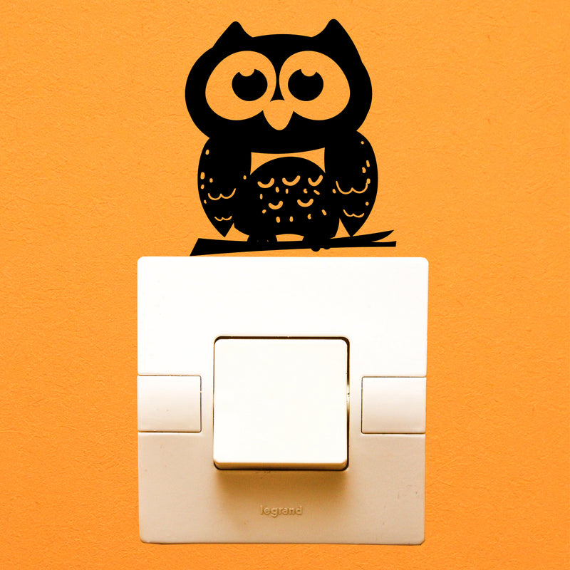 Vinyl Wall Art Decal - Little Owl - - Cute Animal Decor For Light Switch Window Mirror Luggage Car Bumper Laptop Computer Peel And Stick Skin Sticker Designs   2