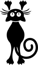 Vinyl Wall Art Decal - Hanging Cat - 4" x 2.5" - Cute Animal Decor For Light Switch Window Mirror Luggage Car Bumper Laptop Computer Peel And Stick Skin Sticker Designs Black 4" x 2.5" 4