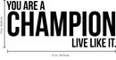 Vinyl Wall Art Decal - You Are A Champion Live Like It - Positive Encouragement Inspirational Sticker Adhesive For Wall Gym Fitness Home Office Bedroom Living Room Decor   3