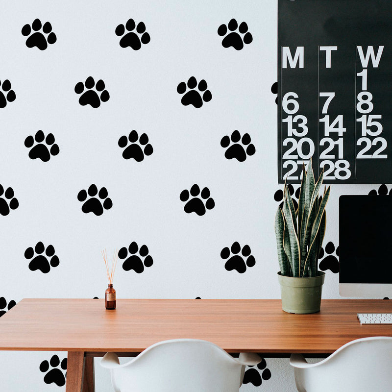 Set of 20 Vinyl Wall Art Decal - Little Paws Pattern - 4.Each - Cute Vinyl Sticker Adhesives For Home Apartment Bedroom Playroom Nursery - Decals For Unisex Toddlers Teens