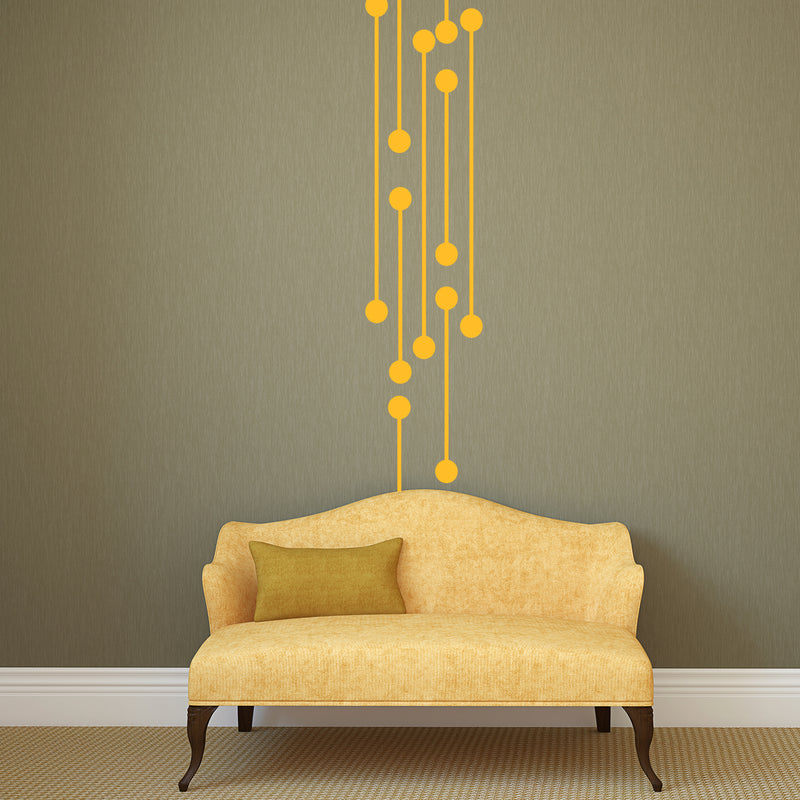 Vinyl Wall Art Decal - Geometric Digital Circuit - 60" x 16" - Trendy Modern Decor For Home Living Room Bedroom Office Workplace Peel Off Vinyl Sticker Decals (60" x 16"; Yellow) Yellow 60" To 16"