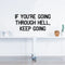 Vinyl Wall Art Decal - If You’re Going Through Hell; Keep Going - 12.5" x 27" - Inspirational Decoration Stencil Adhesive - Motivational Wall Home Office Gym and Fitness Decor Sticker Adherent Black 12.5" x 27" 4