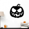 Vinyl Wall Art Decal - Scary Pumpkin - Fun Spooky Halloween Seasonal Decoration Sticker - Fall Season Indoor Outdoor Wall Door Window Living Room Office Decor (23" x 23"; Black)