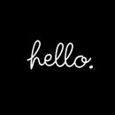 Hello in Cursive Indoor/Outdoor Lettering Wall Art Decor Sticker Vinyl for Door 5" X 11" (White; Matte) White 5" x 11"