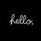 Hello in Cursive Indoor/Outdoor Lettering Wall Art Decor Sticker Vinyl for Door 5" X 11" (White; Matte) White 5" x 11"