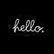 Hello in Cursive Indoor/Outdoor Lettering Wall Art Decor Sticker Vinyl for Door 5" X 11" (White; Matte) White 5" x 11" 2