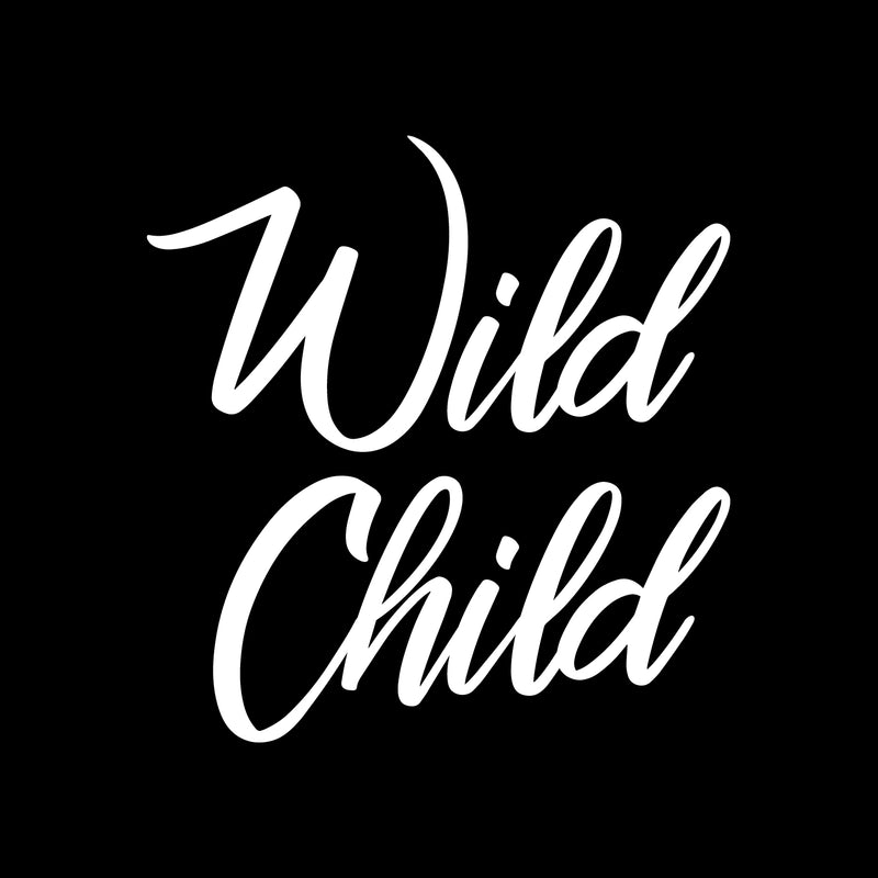 Vinyl Wall Art Decal - Wild Child - 24" x 23" - Trendy Fun and Free Bedroom Apartment Playroom Nursery Decoration Quotes - Modern Indoor Outdoor Home Living Room Household Quotes (24" x 23"; White) White 24" x 23" 2