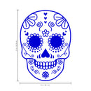 Vinyl Wall Art Decal - Day of The Dead Skull - 21" x 15" - Sugar Skull Mexican Holiday Seasonal Sticker - Kids Teens Adults Indoor Outdoor Wall Door Window Living Room Office Decor (21" x 15"; Blue) Blue 21" x 15" 3