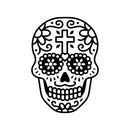 Vinyl Wall Art Decal - Day of The Dead Skull - Sugar Skull Mexican Holiday Seasonal Sticker - Kids Teens Adults Indoor Outdoor Wall Door Window Living Room Office Decor (21" x 15"; Black)   3