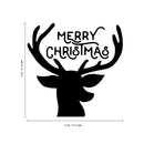 Vinyl Wall Art Decal - Merry Christmas Reindeer - Christmas Holiday Seasonal Decoration Sticker - Indoor Outdoor Window Home Living Room Bedroom Apartment Office Door (22" x 23"; Black)   3