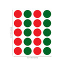 Set of 20 Vinyl Wall Art Decal - Red and Green Polka Dots - 5" x 5" Each - Christmas Seasonal Decor Sticker - Indoor Outdoor Window Home Living Room Bedroom Apartment Office Door Deccals Christmas 5" x 5" Each