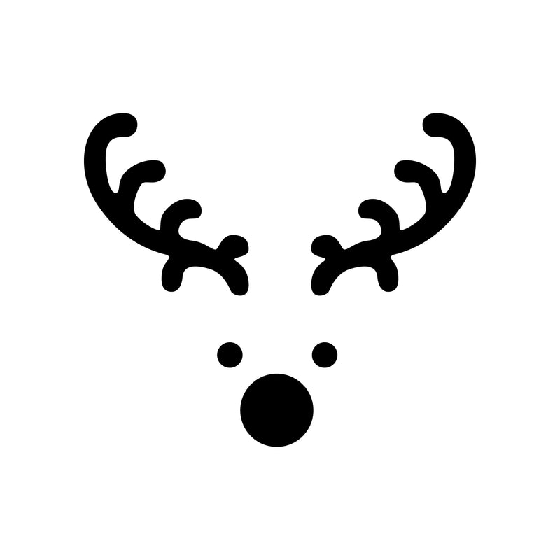 Vinyl Wall Art Decal - Little Reindeer Face - 3.- Christmas Holiday Seasonal Sticker - Indoor Outdoor Wall Door Window Laptop Door Car Bumper Sticker Luggage Decals   4