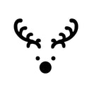 Vinyl Wall Art Decal - Little Reindeer Face - 3.4" x 4" - Christmas Holiday Seasonal Sticker - Indoor Outdoor Wall Door Window Laptop Door Car Bumper Sticker Luggage Decals (3.4" x 4"; Black) Black 3.4" x 4" 4