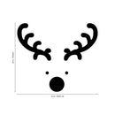 Vinyl Wall Art Decal - Reindeer Face - Christmas Seasonal Holiday Decoration Sticker - Indoor Outdoor Window Home Living Room Bedroom Apartment Office Door Decor