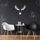 Vinyl Wall Art Decal - Reindeer Face - 20" x 23" - Christmas Seasonal Holiday Decoration Sticker - Indoor Outdoor Window Home Living Room Bedroom Apartment Office Door Decor (20" x 23"; White) White 20" x 23" 2