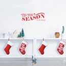 Vinyl Wall Art Decal - Tis The Season to Be Merry - 10" x 30" - Christmas Seasonal Holiday Sticker - Indoor Outdoor Home Living Room Bedroom Apartment Office Door Decor (10" x 30"; Red) Red 10" x 30" 2