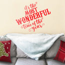 Vinyl Wall Art Decal - It’s The Most Wonderful Time of The Year - 23" x 27" - Christmas Seasonal Holiday Sticker - Indoor Outdoor Home Office Wall Window Bedroom Workplace Decals (23" x 27"; Red) Red 23" x 27" 2