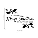 Vinyl Wall Art Decal - We Wish You A Merry Christmas - 22.5" x 32" - Christmas Holiday Seasonal Sticker - Indoor Home Apartment Wall Door Window Bedroom Workplace Decor Decals Black 22.5" x 32"