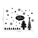 Vinyl Wall Art Decal - Merry Christmas Trees and Snowflakes - 23" x 31" - Holiday Seasonal Sticker - Indoor Home Apartment Office Wall Door Window Bedroom Workplace Decor Decals (23" x 31"; Black) Black 23" x 31" 4