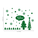 Vinyl Wall Art Decal - Merry Christmas Trees and Snowflakes - 23" x 31" - Holiday Seasonal Sticker - Indoor Home Apartment Office Wall Door Window Bedroom Workplace Decor Decals (23" x 31"; Green) Green 23" x 31"