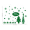 Vinyl Wall Art Decal - Merry Christmas Trees and Snowflakes - 23" x 31" - Holiday Seasonal Sticker - Indoor Home Apartment Office Wall Door Window Bedroom Workplace Decor Decals (23" x 31"; Green) Green 23" x 31"