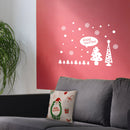 Vinyl Wall Art Decal - Merry Christmas Trees and Snowflakes - 23" x 31" - Holiday Seasonal Sticker - Indoor Home Apartment Office Wall Door Window Bedroom Workplace Decor Decals (23" x 31"; White) White 23" x 31" 4