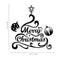 Vinyl Wall Art Decal - Merry Christmas Tree and Ornaments - - Holiday Seasonal Sticker - Indoor Home Apartment Office Wall Door Window Bedroom Workplace Decor Decals (; Black)