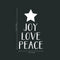 Vinyl Wall Art Decal - Star Joy Love Peace - 22. Christmas Seasonal Holiday Decoration Sticker - Indoor Outdoor Home Office Wall Door Window Bedroom Workplace Decals (22.5" x 13"; Black)