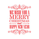 Vinyl Wall Art Decal - We Wish You A Merry Christmas and Happy New Year - 30" x 23" - Christmas Holiday Seasonal Sticker - Home Apartment Wall Door Window Work Decor Decals (30" x 23"; Red) Red 30" x 23" 4