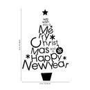 Vinyl Wall Art Decal - We Wish You A Merry Christmas and A Happy New Year - Christmas Holiday Seasonal Sticker - Home Apartment Wall Door Window Work Decor Decals (32" x 21"; Green)