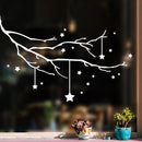 Vinyl Wall Art Decal - Starry Tree - 22.5" x 34" - Christmas Holiday Seasonal Sticker - Home Nursery Apartment Playroom Wall Door Window Bedroom Living Room Work Decor Decals (22.5" x 34"; White) White 22.5" x 34" 3