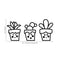 Set of 3 Vinyl Wall Art Decals - Tiny Cactus - Each - Fun Cute Stickers for Home Apartment Decal Old Wild West Laptop Skin Car Bumper Sticker Luggage Window Desk (Each; Green)   4