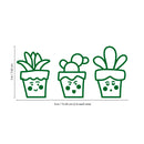 Set of 3 Vinyl Wall Art Decals - Tiny Cactus - Each - Fun Cute Stickers for Home Apartment Decal Old Wild West Laptop Skin Car Bumper Sticker Luggage Window Desk (Each; Green)   5