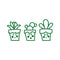 Set of 3 Vinyl Wall Art Decals - Tiny Cactus - 3" x 2" Each - Fun Cute Stickers for Home Apartment Decal Old Wild West Laptop Skin Car Bumper Sticker Luggage Window Desk (3" x 2" Each; Green) Green 1.4" x 3" 4