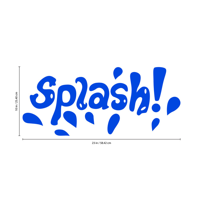 Vinyl Wall Art Decal - Splash - 10" x 23" - Fun Wet Letters Home Bathroom Bathtub Shower Decor - Dorm Room Apartment Kids Room Decals - Soap Bubbles Water Patterns (10" x 23"; Blue) Blue 10" x 23"