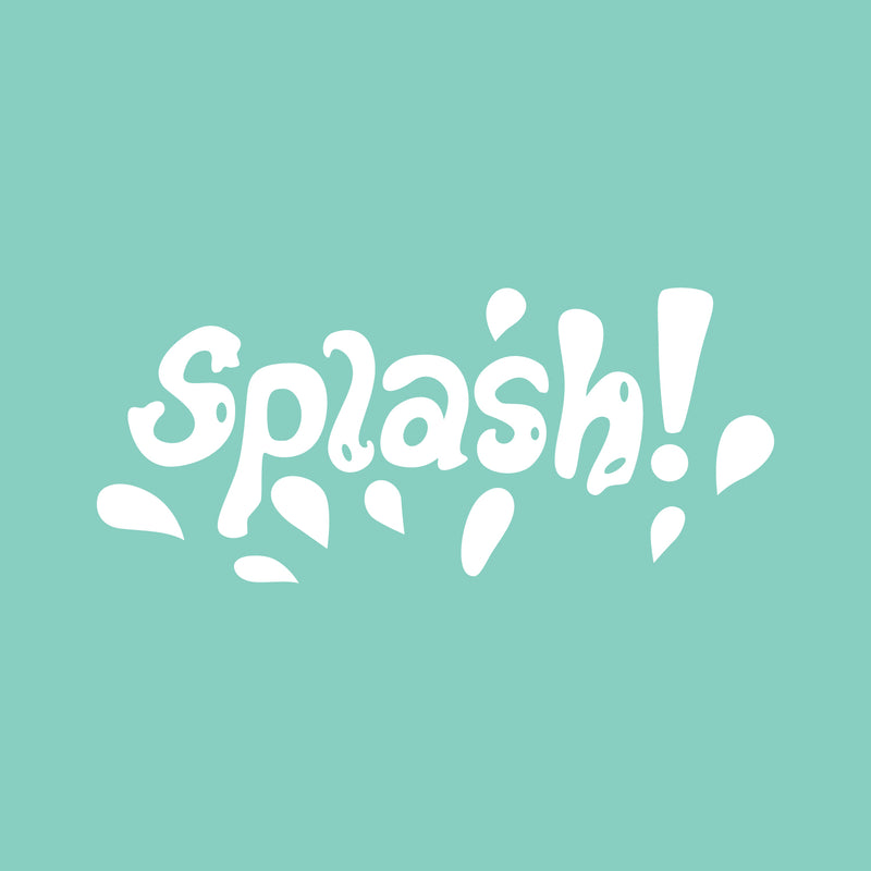 Vinyl Wall Art Decal - Splash - 10" x 23" - Fun Wet Letters Home Bathroom Bathtub Shower Decor - Dorm Room Apartment Kids Room Decals - Soap Bubbles Water Patterns (10" x 23"; White) White 10" x 23" 2