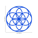 Vinyl Wall Art Decal - Seed of Life Circle Pattern - 23" x 23" - Modern Sacred Geometry for Home Dorm Room Workplace Use - Trendy Flower of Life Apartment Bedroom Living Room Decor (23" x 23"; Blue) Blue 23" x 23" 3