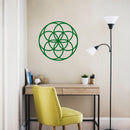 Vinyl Wall Art Decal - Seed of Life Circle Pattern - 23" x 23" - Modern Sacred Geometry for Home Dorm Room Workplace Use - Trendy Flower of Life Apartment Bedroom Living Room Decor (23" x 23"; Green) Green 23" x 23"