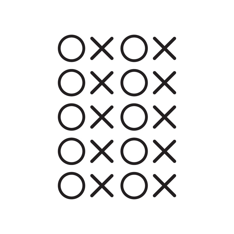 Set of 20 Vinyl Wall Art Decals - XOXO’s - 28" x 22" - Trendy Tic Tac Toe Pattern Home Living Room Workplace Decor - Modern Apartment Bedroom Office Work Peel and Stick Decals (28" x 22"; Black) Black 28" x 22"