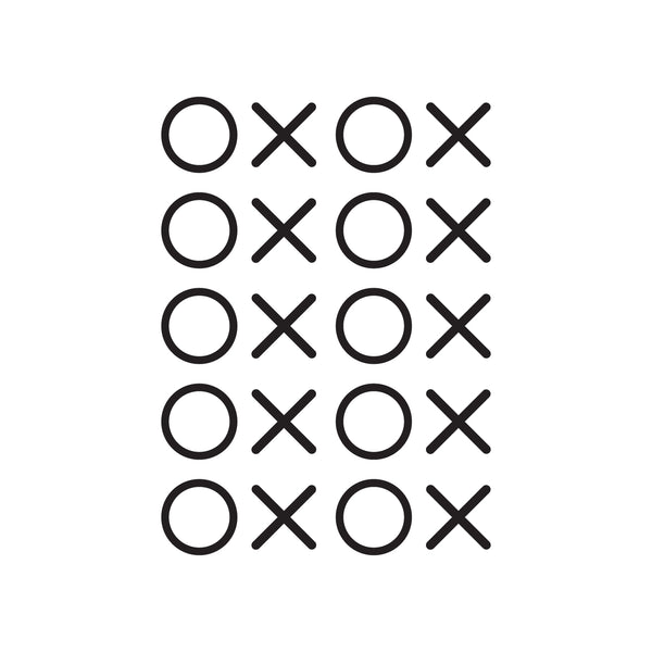 Set of 20 Vinyl Wall Art Decals - XOXO’s - Trendy Tic Tac Toe Pattern Home Living Room Workplace Decor - Modern Apartment Bedroom Office Work Peel and Stick Decals (28" x 22"; Black)