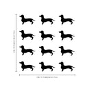 Set of 12 Vinyl Wall Art Decals - Dachshund Dogs - 3.Each - Fun Trendy Wiener Dog Decor for Home Apartment Bedroom Living Room - Cool Indoor Outdoor Teens Kids Theme (3.Each; White)