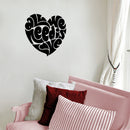 Valentines Day Vinyl Wall Art Decal - All You Need is Love Heart Shape - Valentine’s Home Living Room Bedroom Sticker - Indoor Outdoor Positive Office Apartment Decor (20" x 23"; Black)   3