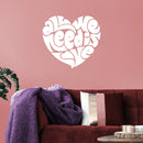 Valentines Day Vinyl Wall Art Decal - All You Need is Love Heart Shape - 20" x 23" - Valentine’s Home Living Room Bedroom Sticker - Indoor Outdoor Positive Office Apartment Decor (20" x 23"; White) White 20" x 23"