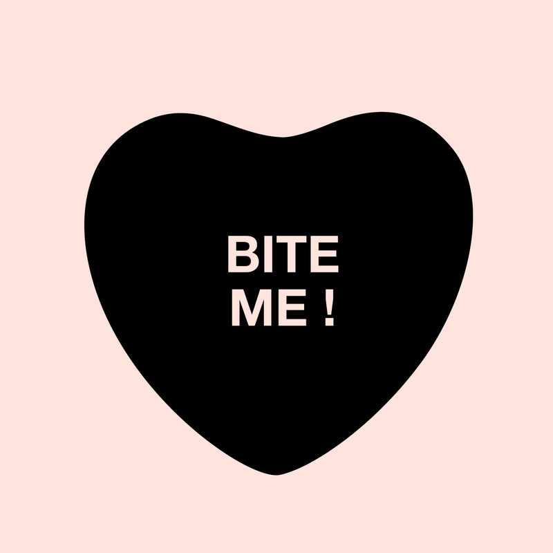 Valentines Day Vinyl Wall Art Decal - Bite Me Heart Candy - 10" x 11" - Valentine’s Home Living Room Bedroom Sticker - Indoor Outdoor Positive Household Couples Apartment Decor (10" x 11"; Black) Black 10" x 11" 4