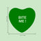 Valentines Day Vinyl Wall Art Decal - Bite Me Heart Candy - 10" x 11" - Valentine’s Home Living Room Bedroom Sticker - Indoor Outdoor Positive Household Couples Apartment Decor (10" x 11"; Green) Green 10" x 11" 2