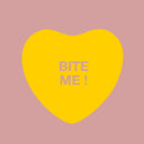 Valentines Day Vinyl Wall Art Decal - Bite Me Heart Candy - 10" x 11" - Valentine’s Home Living Room Bedroom Sticker - Indoor Outdoor Positive Household Couples Apartment Decor (10" x 11"; Yellow) Yellow 10" x 11"