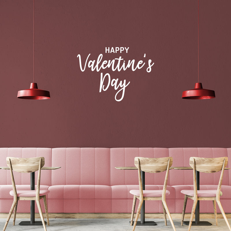 Valentines Day Vinyl Wall Art Decal - Happy Valentine’s Day - 16" x 23" - Modern Quote Home Living Room Bedroom Sticker - Trendy Indoor Outdoor Apartment Office Work Store Decor (16 x 23; White) White 16 x 23" 2