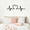 Valentines Day Vinyl Wall Art Decal - Heartbeat Heart Shape - Valentine’s Decor for Couples Home Living Room Bedroom Sticker - Cute Apartment Indoor Office Work Decor (11" x 31"; Black)   2