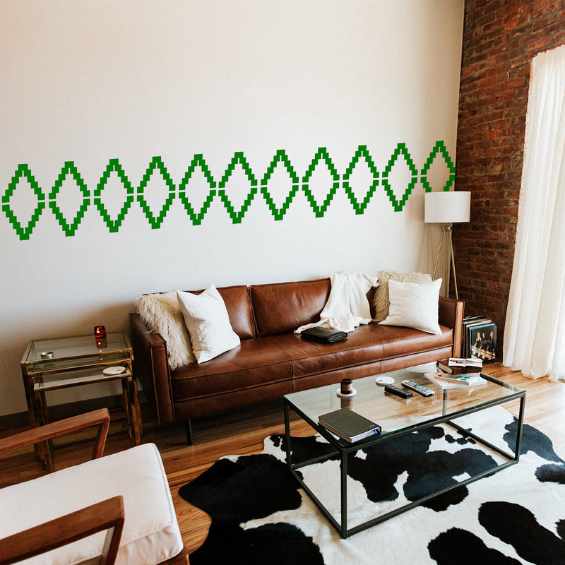 Vinyl Wall Art Decal - Geometric Tribal Pattern - 22.5" x 74" - Modern Urban Trendy Wild West Tribal Desert Theme for Home Bedroom Living Room Apartment Office Workplace Decor (22.5" x 74"; Green) Green 22.5" x 74" 3